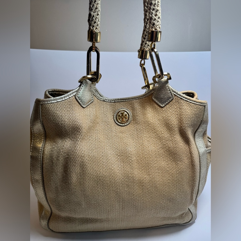 Tory Burch Straw Tote with Twisted Rope Handles VGUC